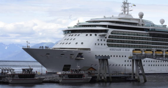 Peter Segall / Juneau Empire File
Royal Caribbean’s Serenade of the Seas pulls into Icy Point Strait in Hoonah, on Thursday, July 22, 2021. Royal Caribbean personnel are saying booking numbers for the 2022 season are looking healthy.