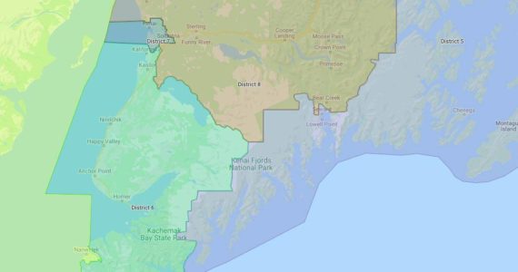 The 2021 Final Redistricting Map features newly drawn boundaries for Alaska State House race on the Kenai Peninsula. (akredistrict.org/Screenshot)