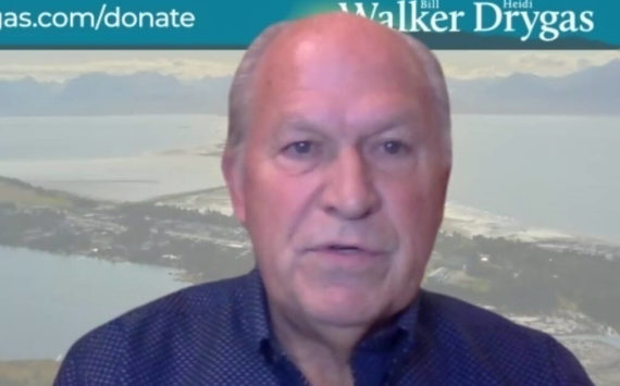 Former Gov. Bill Walker discusses his gubernatorial campaign with the Citizen’s AKtion Network on Feb. 17. (Screenshot from meeting)