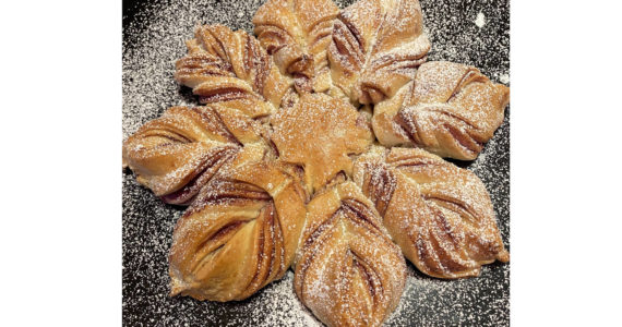 This star-shaped bread takes multiple steps that can help fill a day spent inside. (Photo by Tressa Dale/Peninsula Clarion)