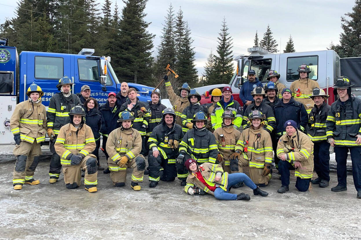 The participants of the Firefighter-1, Hazardous Materials Awareness, and Hazardous Materials Operations class pose with emergency services instructors, test proctors and the state certifying officer after completing the state-administered exam on Feb. 19. (Photo provided by Eric Schultz)
