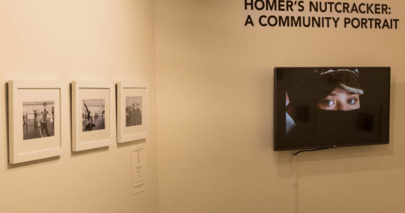Several of Rafael de la Uz's photographs from his exhibit at the Pratt Museum & Park in Homer, Alaska. (Photograph by Sean McDermott)