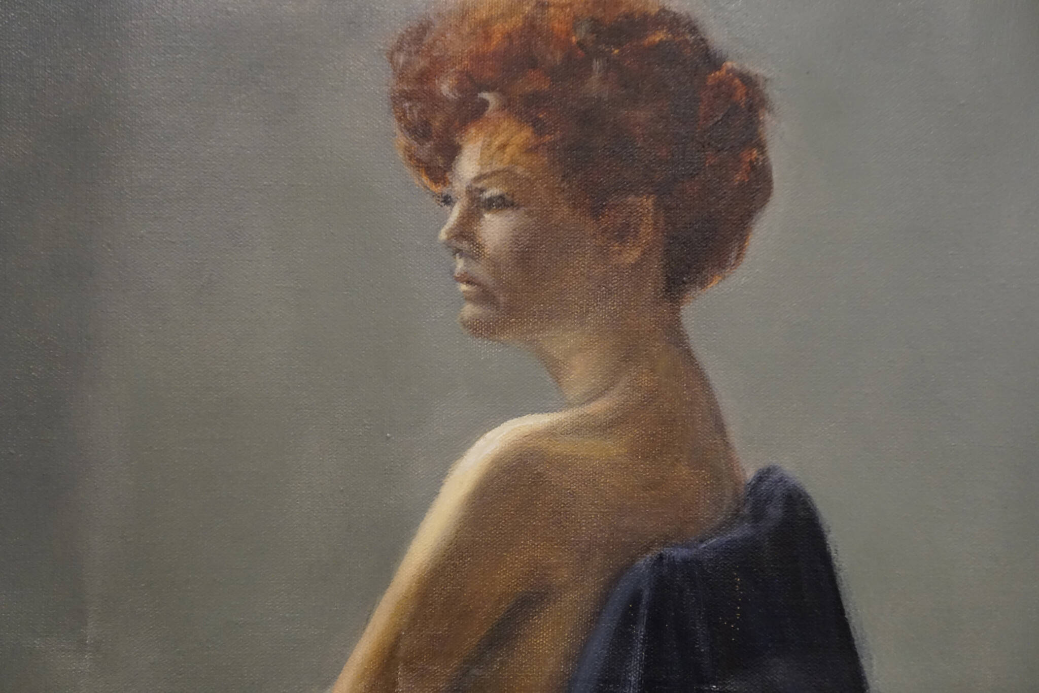 "Selected Works and Sketches by Gaye Wolfe," showing at the Homer Council on the Arts through March, has several nude sketches and paintings, such as a cropped view of this painting. (Photo by Michael Armstrong/Homer News)