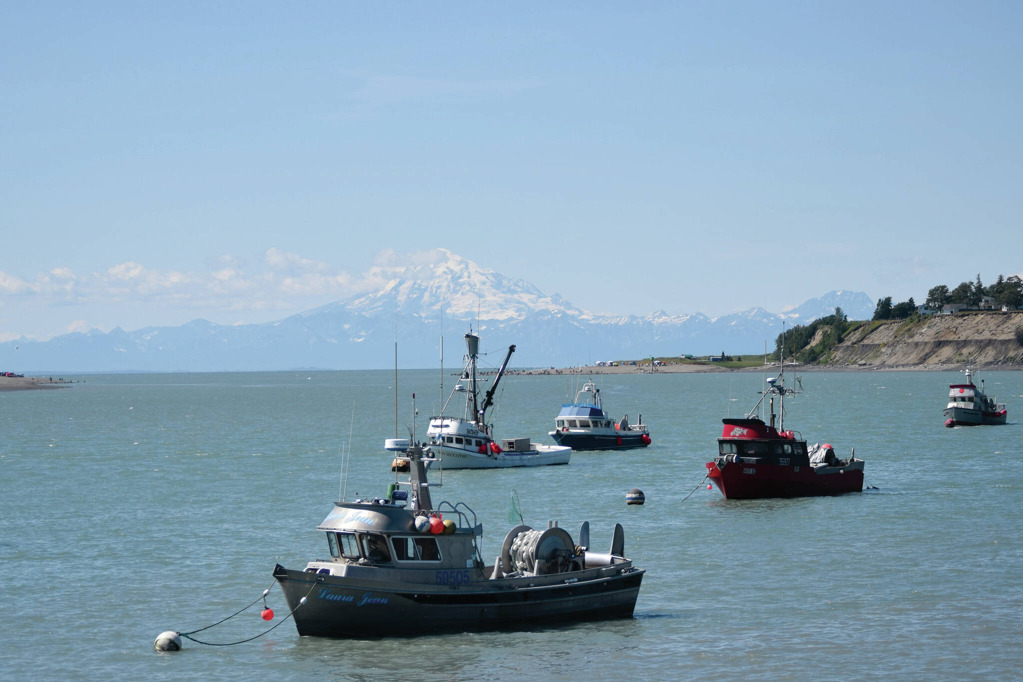 The commerical fishing fleet is seen from Pacific Star Seafoods in Kenai, Alaska, on Tuesday, July 14, 2020. (Photo by Jeff Helminiak/Peninsula Clarion)