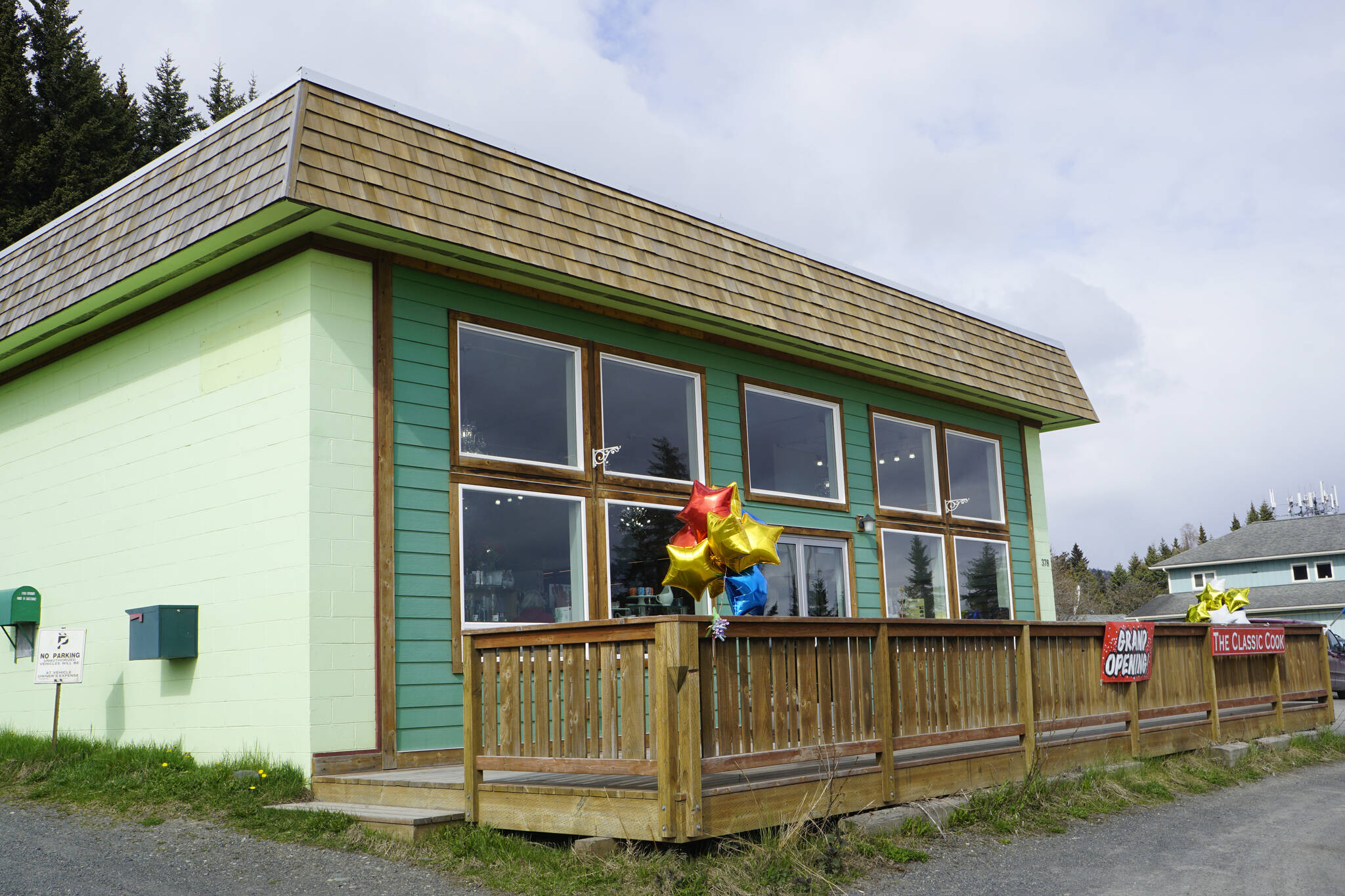 The new location of Classic Cook on Pioneer Avenue in the former Orca Plumbing and K-Bay Caffe building on May 5, 2022, in Homer, Alaska. (Photo by Michael Armstrong/Homer News)