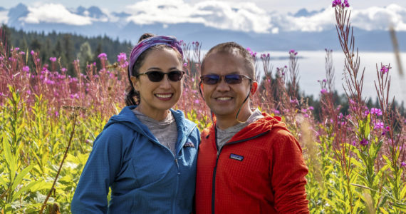 Dr. Joe Llenos, right, poses for a photo in July in Homer, Alaska, with his wife Cindy, left, who also works in health care as a nurse. A board certified family medician physician, Dr. Llenos has joined the Homer Medical Clinic team. (Photo provided/South Peninsula Hospital)