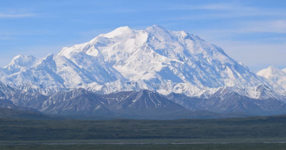 A recent photo of Denali, whose height was first calculated by Bradford Washburn at 20,320 feet. (Photo by David Merz)