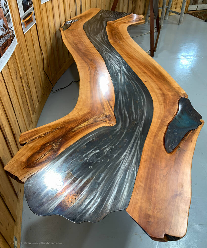Jeff Dean’s Salmon Stream Table on display at Creative Fire Studios_Dean Gallery