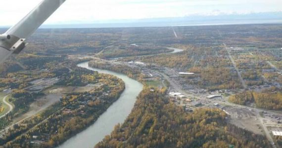 Aerial photo of the Kenai River in Alaska. (Photo by Dave Merz/FWS)