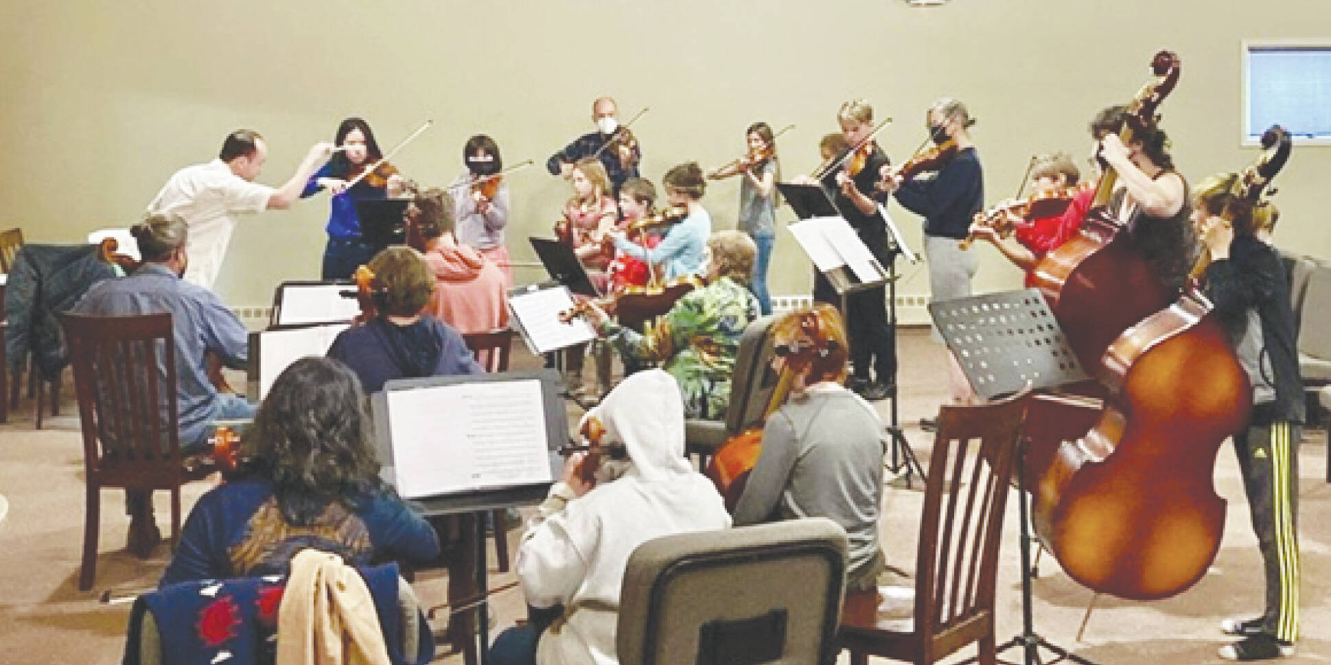 Photo Courtesy Kim Fine
A Homer Youth Orchestra Club rehearsal is conducted by Abimael Melendez.