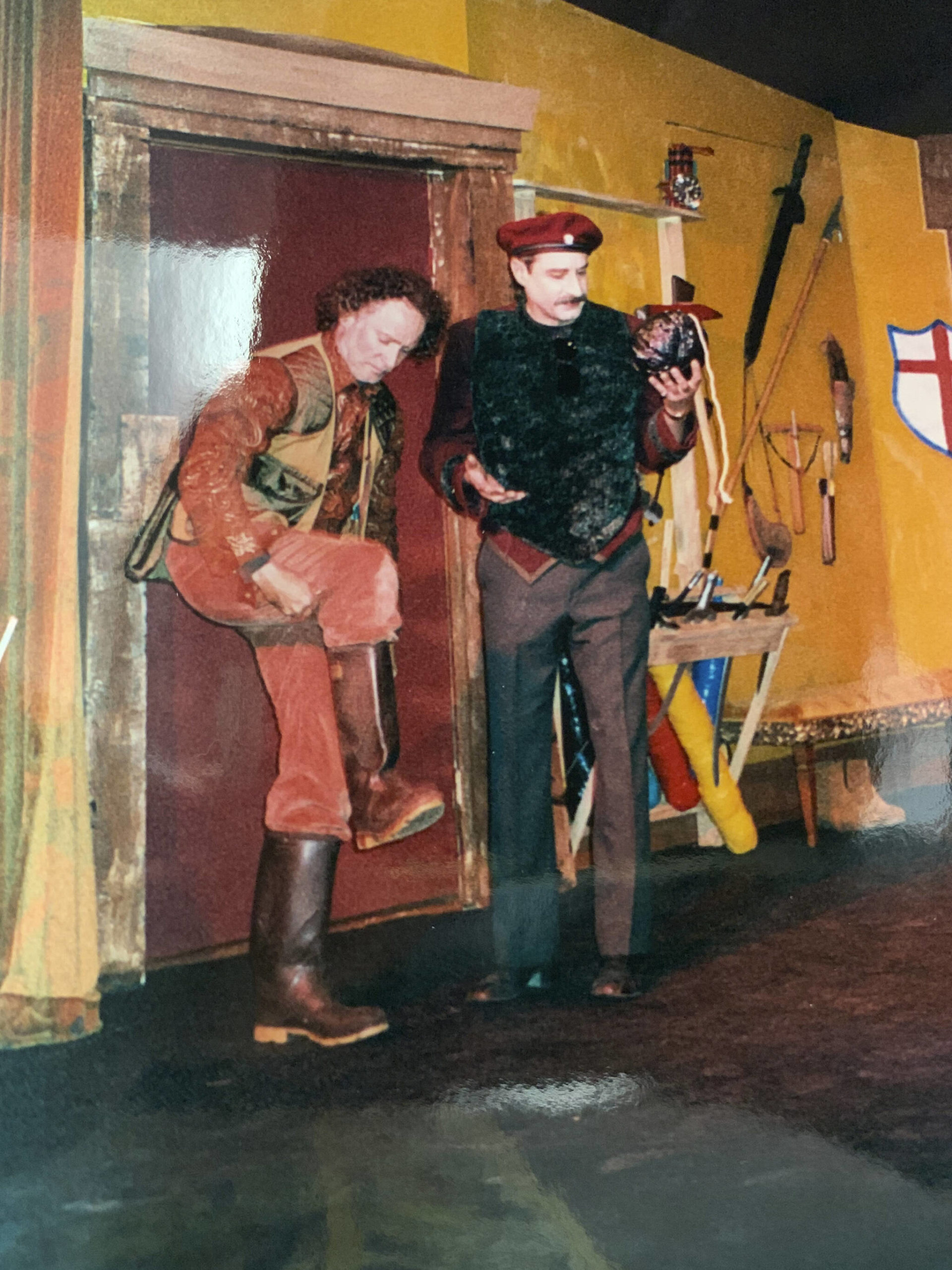 Dick Sanders, left, and Ken Landfield, right, perform a scene from “Tartuffe” at Pier One Theatre in 2000. (Photo provided)