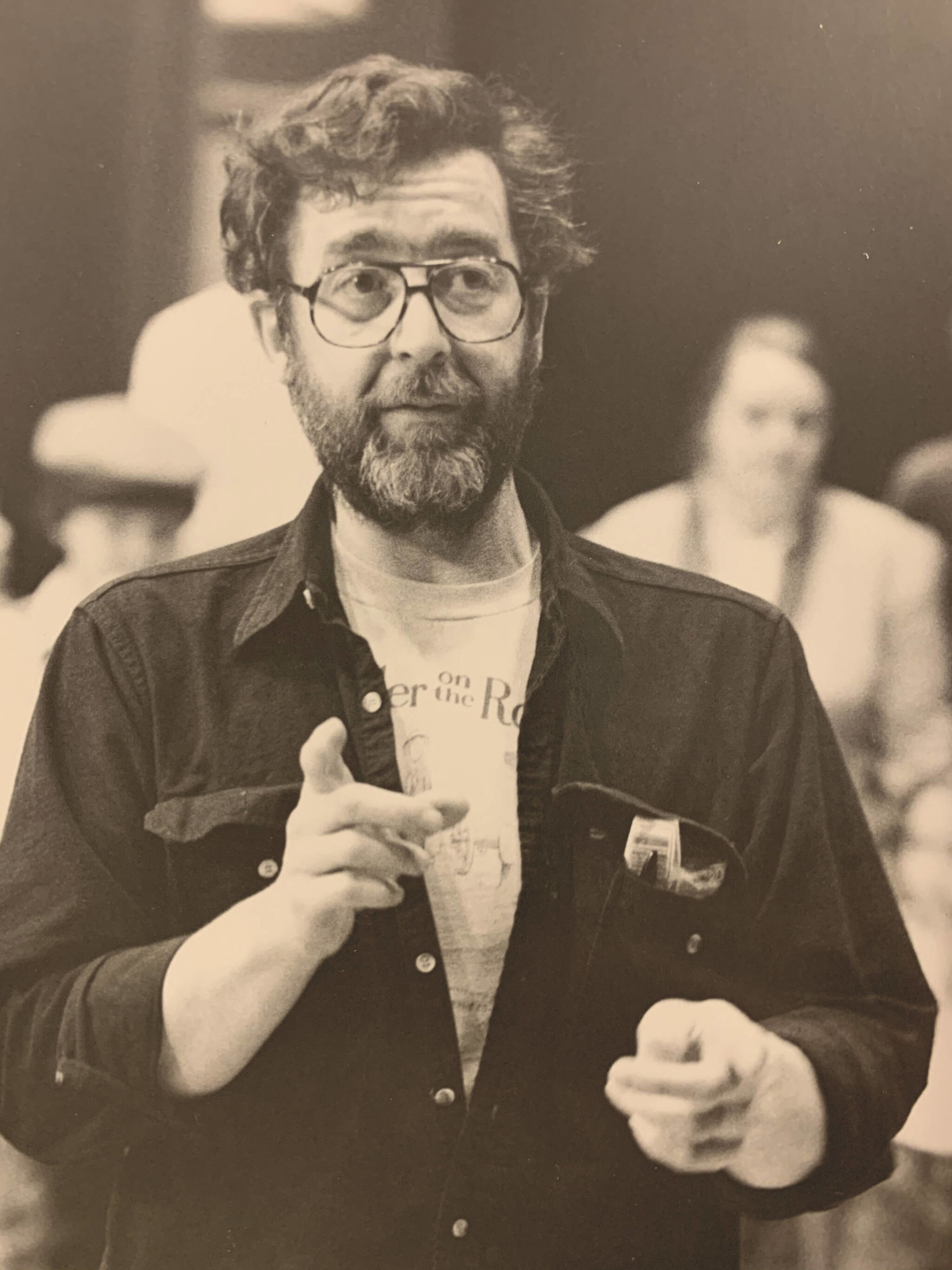Lance Petersen directs “The Music Man” in a Pier One production of the 1970s. (Photo provided)
