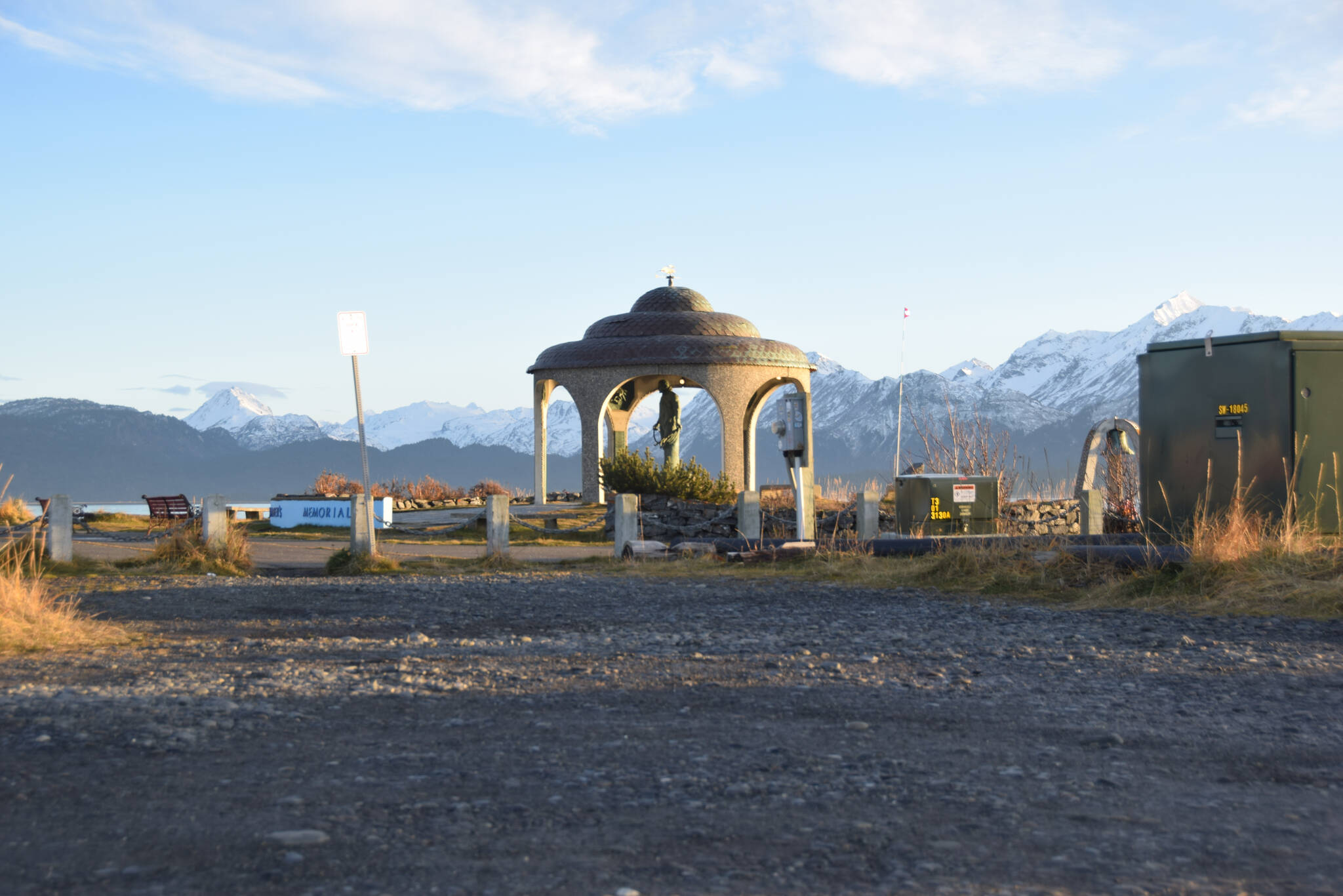 The Seafarer’s Memorial and accompanying parking lot on Thursday, Nov. 17, 2022 at the Homer Spit. (Photo by Charlie Menke / Homer News)