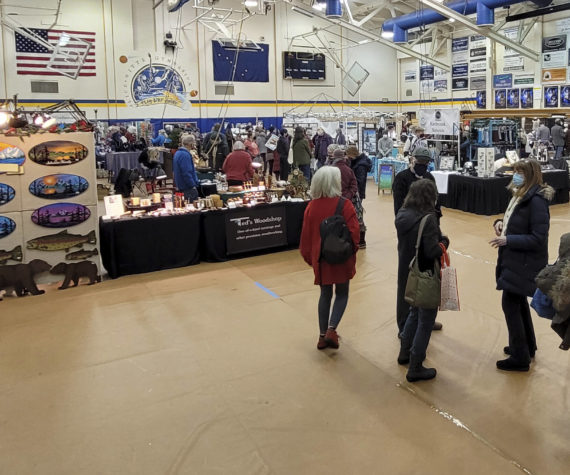 People shop at the 2021 Nutcracker Faire booths on Dec. 4, 2021, in the Alice Witte Gymnasium at Homer High School. (Photo provided)