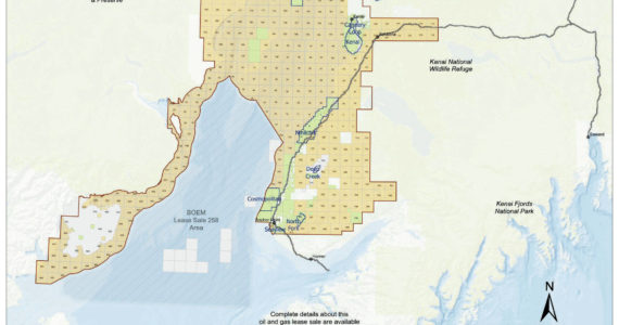 A map shows tracts available as part of an upcoming state oil and gas lease sale in Cook Inlet. (Map via Alaska Department of Natural Resources/Division of Oil and Gas)