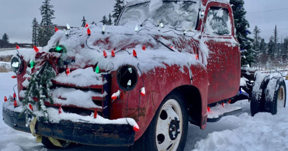 A 1939 Chevy decorated for the holidays (Photo by Christina Whiting/Homer News)