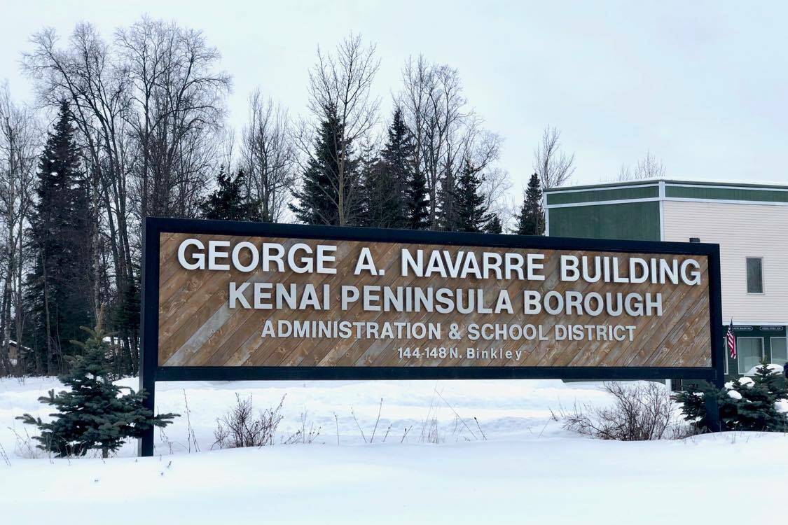 The Kenai Peninsula Borough administration building is photographed on Tuesday, March 17, 2020, in Soldotna, Alaska. (Photo by Victoria Petersen/Peninsula Clarion)