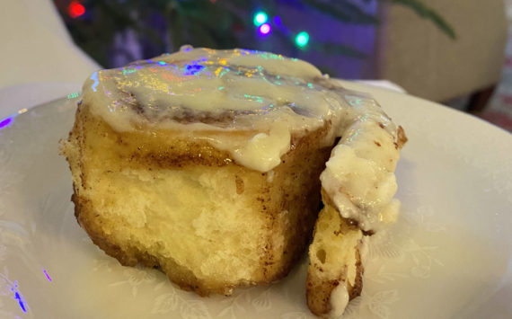 Soft and sticky rolls incorporate the tastes of cinnamon and whipped cream cheese frosting. (Photo by Tressa Dale/Peninsula Clarion)
