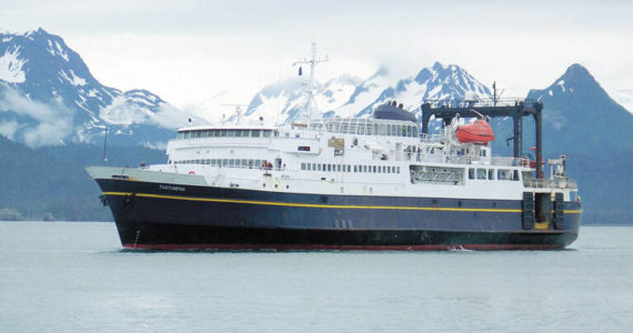 The M/V Tustumena comes into Homer after spending the day in Seldovia in 2010. (Homer News File)