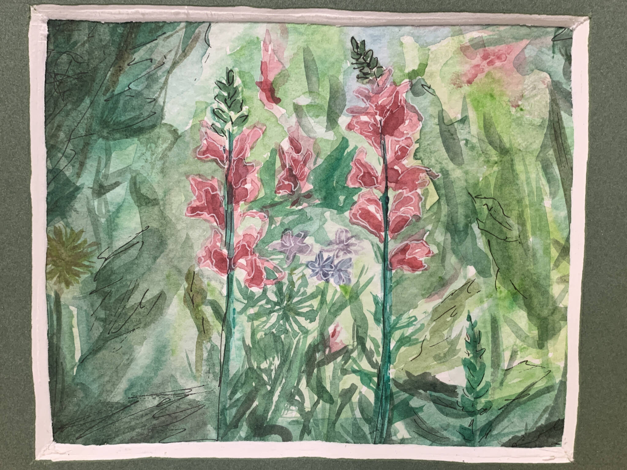“Wildflowers,” a watercolor by Leah Dunn. (Photo by Christina Whiting)