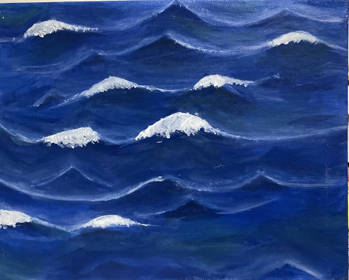 “Waves,” an early painting by Leah Dunn, was created while she was in middle school. (Photo provided by Leah Dunn)