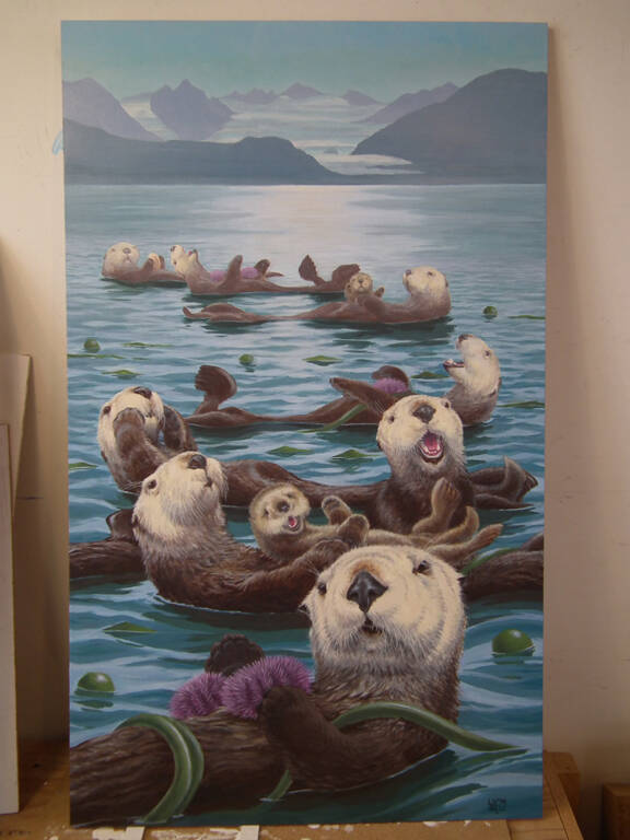 Otter Bay, acrylic painting by Gary Lyon on display at Ptarmigan Arts through February. Photo provided by Ptarmigan Arts)