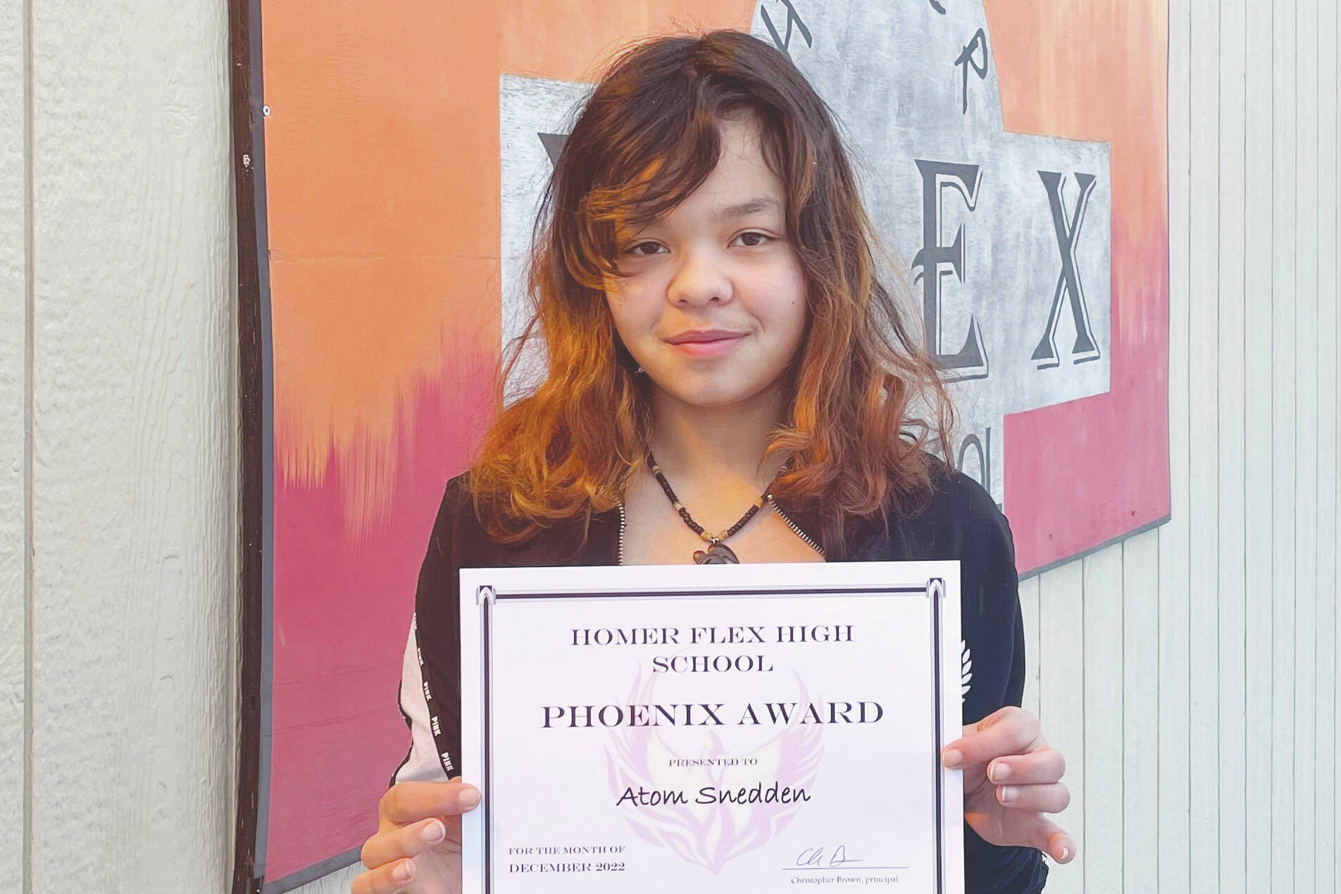 Photo by Beth Schneider
Atom Snedden, Homer Flex School Phoenix Award recipient.
