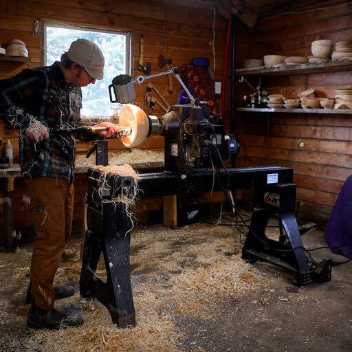 Woodworker Tony Perelli in his Homer studio in this undated photo. (Photo by Brad Hillwig/courtesy)