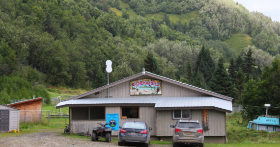 One of the two buildings used to teach elementary school children in Kachemak Selo sits on the outer edge of the village Thursday, Aug. 30, 2018, in the village at the head of Kachemack Bay. (Photo by Megan Pacer/Homer News)