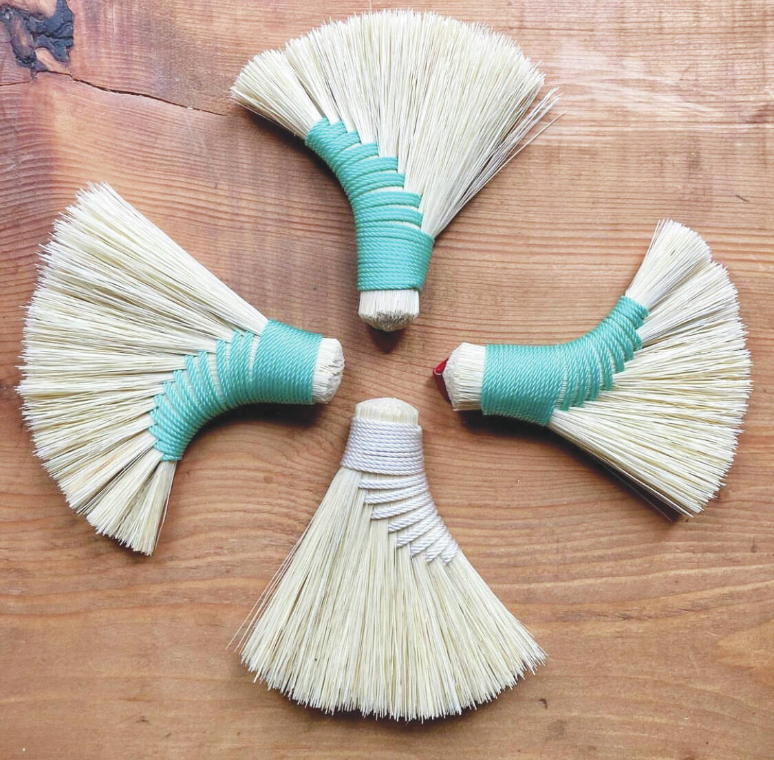 Photo by Willow Q. Jones/courtesy
Handmade turkey wing and turkey tail style brooms by Willow Q Jones made in her home studio in Homer in August 2022.