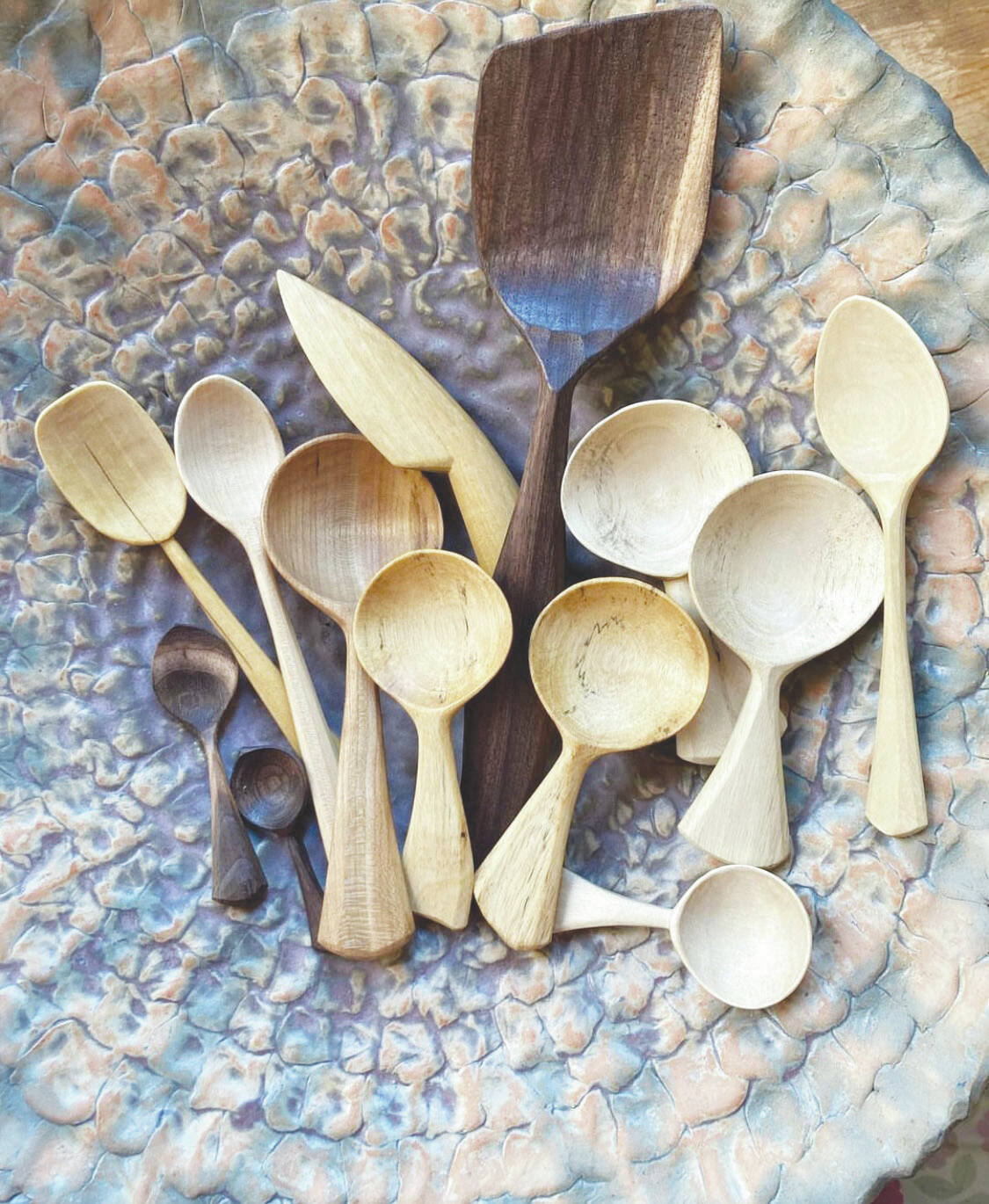Photo provided by Willow Q. Jones/courtesy
Hand carved wooden spoons made by Willow Q. Jones in her home studio, 2021.