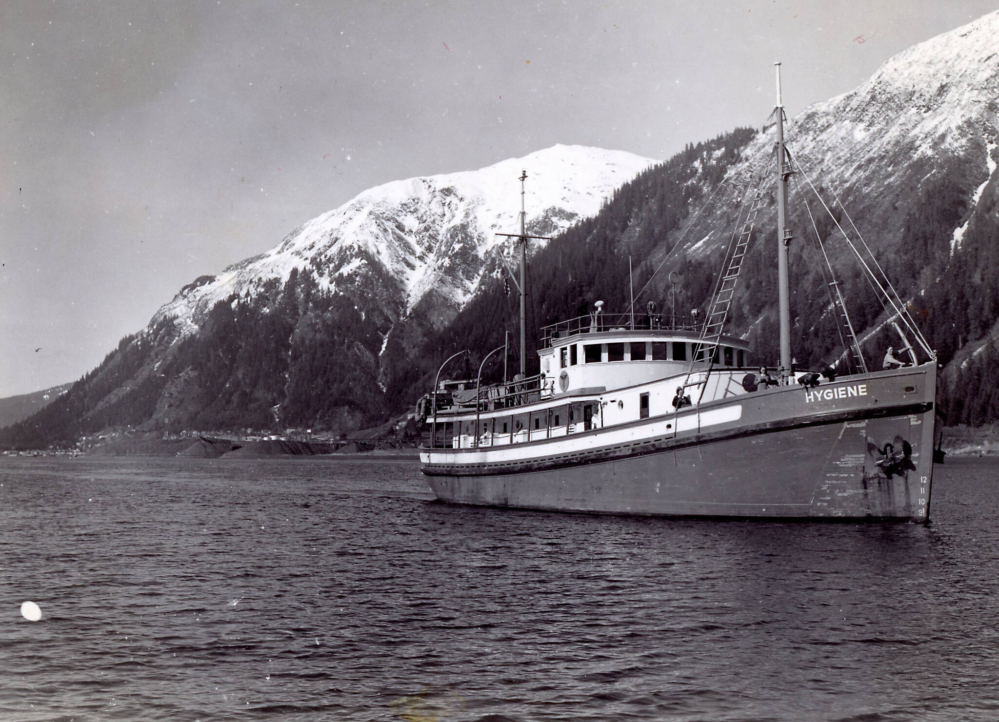 This undated photo of the M.S. Hygiene plying Southeast Alaska waters was taken by J. Malcolm Greany for the Alaska Department of Health. (Photo courtesy of the Fenger Family Collection)