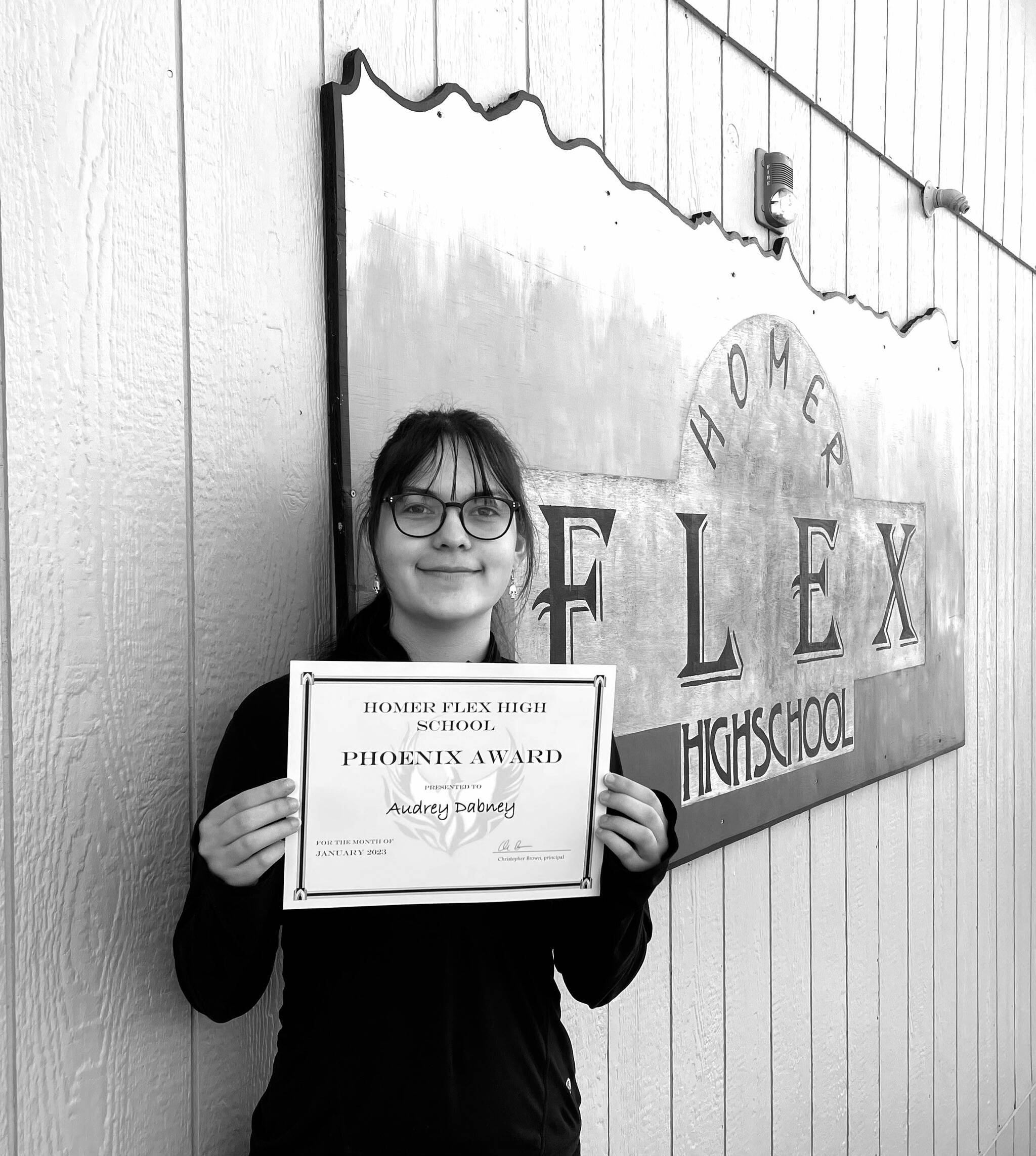 Audrey Dabney, Homer Flex School Phoenix Award recipient.  Photo by Beth Schneider.
