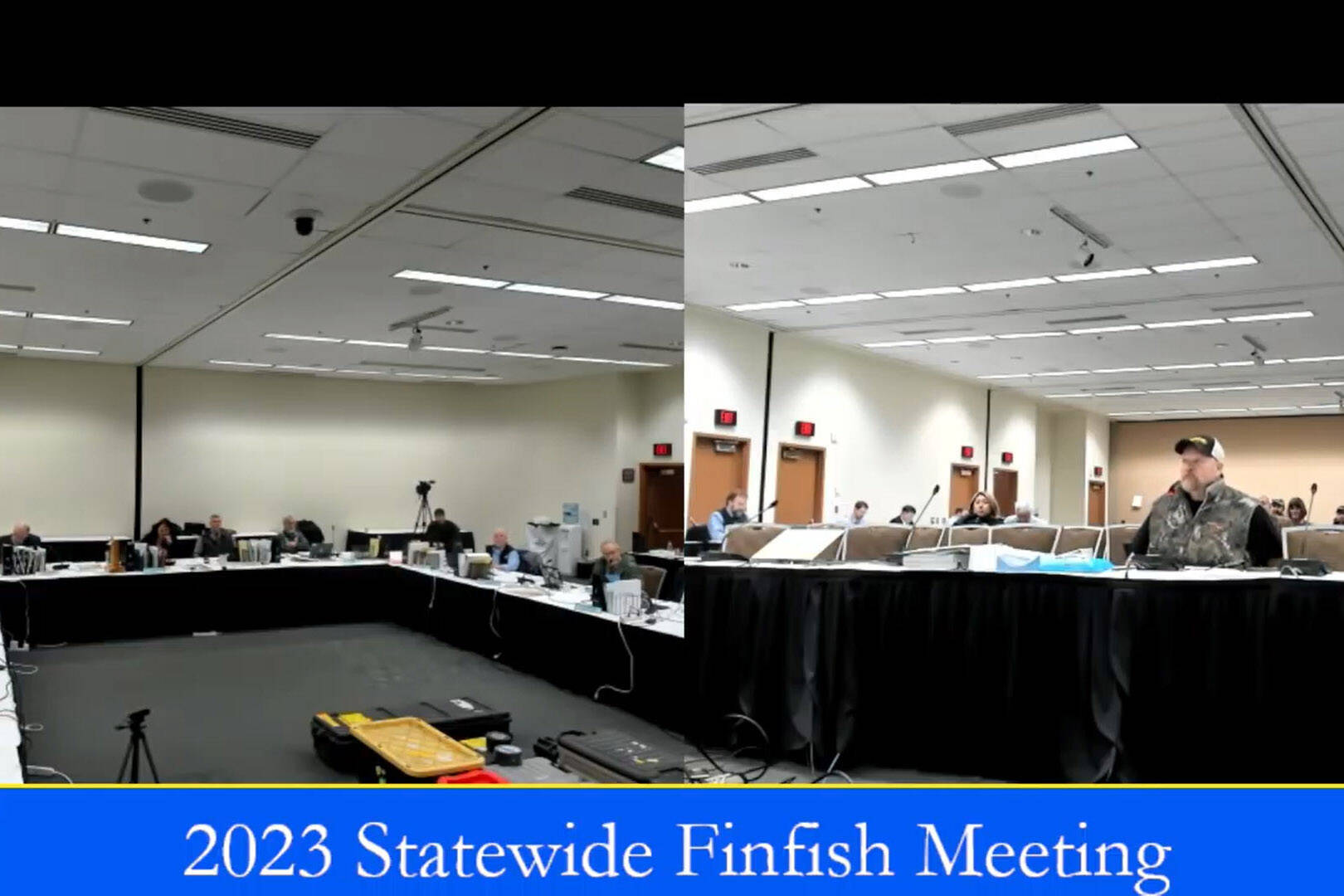 Glen Trombley, a Kenai River personal use guide, testifies to the Alaska Board of Fisheries during the 2023 Statewide Finfish Meeting on March 10, 2023 at the Egan Civic & Convention Center in Anchorage Alaska. (Screenshot)