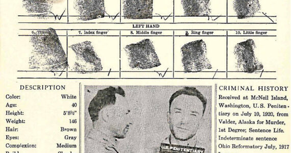 After William Dempsey escaped from the federal penitentiary on McNeil Island, Wash., in 1940, this informational reward poster was issued by the prison warden.