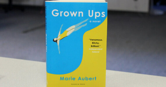 Ashlyn O’Hara/Peninsula Clarion
A copy of Marie Aubert’s “Grown Ups” sits on a desk in The Peninsula Clarion building on Wednesday in Kenai.