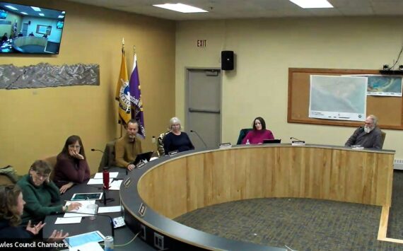 Screenshot
The Homer City Council discusses overriding the mayor’s vetoes during their regular meeting on March 13 in the Cowles Council Chambers at City Hall in Homer.