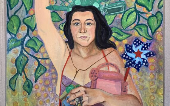 “American Mother,” oil on panel by Brianna Allen, is on display at Homer Council on the Arts through March as part of the “Bodily Autonomy” exhibit co-sponsored by Kachemak Bay Family Planning Clinic.
