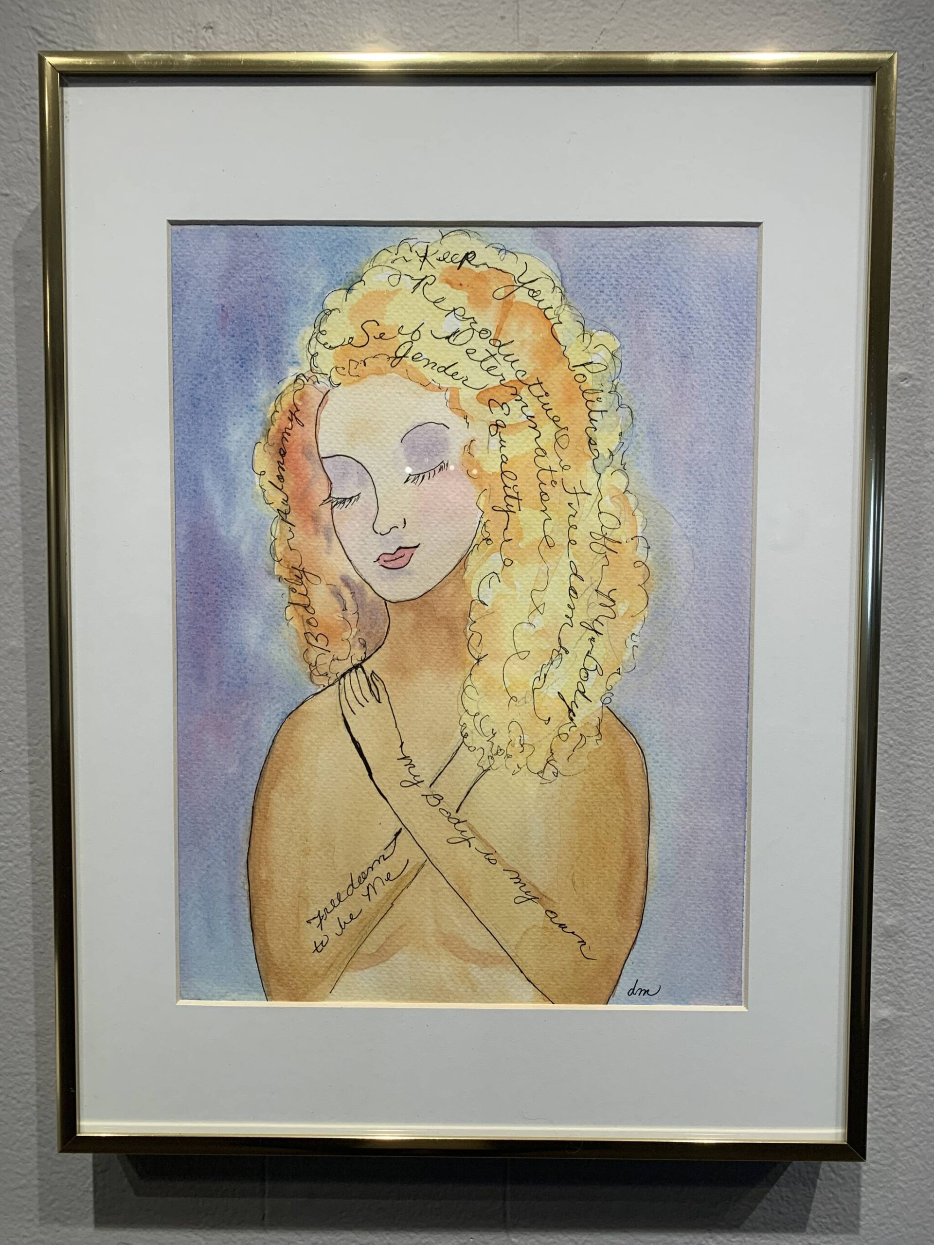 “Woman,” a watercolor painting by Donna Martin, is on display March 16 at Homer Council on the Arts through March as part of the “Bodily Autonomy” exhibit co-sponsored by Kachemak Bay Family Planning Clinic. (Photo by Christina Whiting/Homer News)