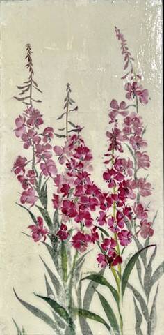 “Fireweed Field,” a Chinese brush painting by Sharlene Cline, painted 2022. (Photo provided by Sharlene Cline)