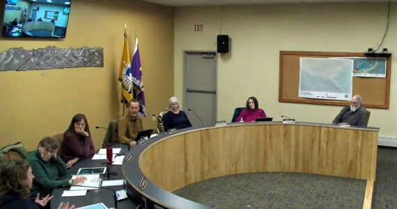 The Homer City Council discusses the mayor’s vetoes during the regular meeting on Monday, March 13. Screenshot.