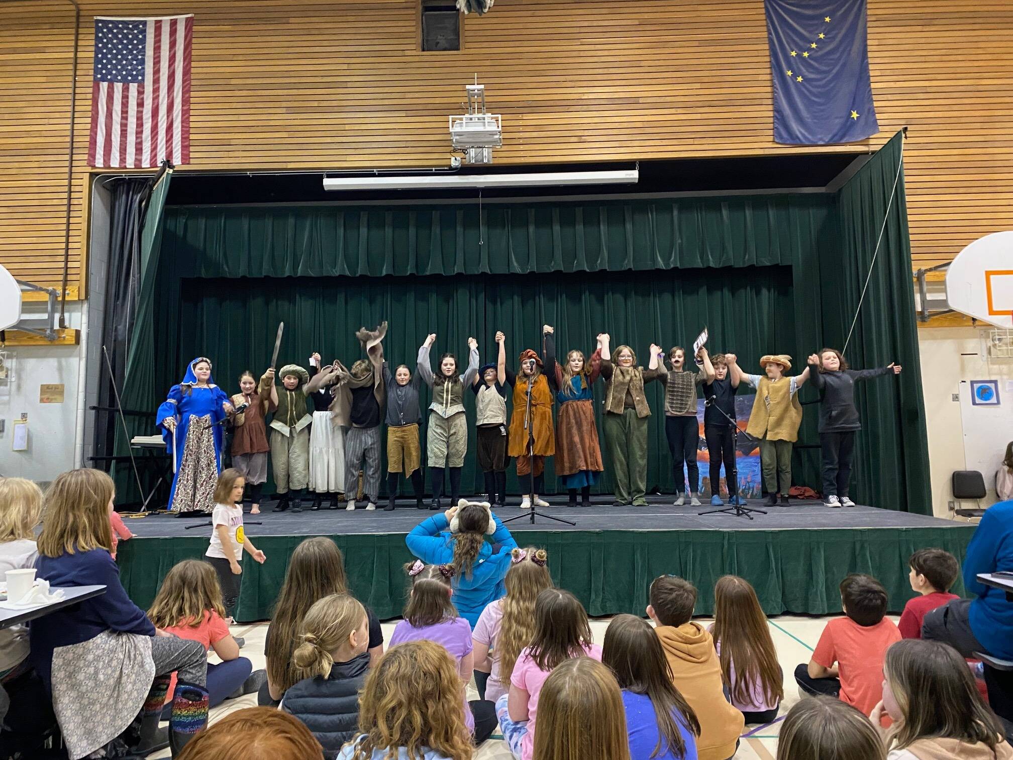 West Homer Elementary Shakespeare Club on March 30, 2023, in Homer, Alaska. (Photo provided by Sarah Brewer )