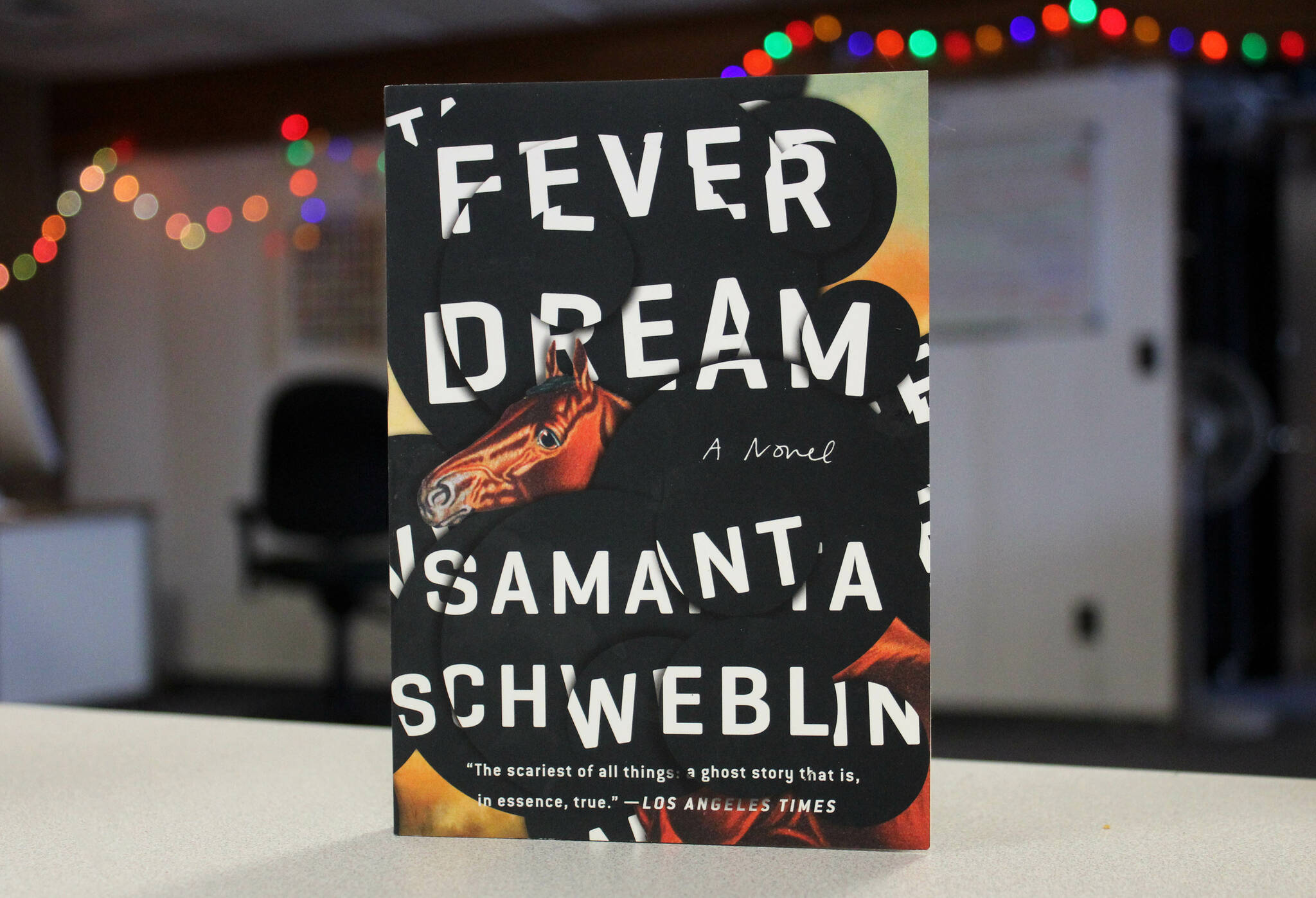 Ashlyn O’Hara/Peninsula Clarion
A copy of Samanta Schweblin’s “Fever Dream” sits on a desk in the Peninsula Clarion building on Thursday, March 30, 2023, in Kenai, Alaska.