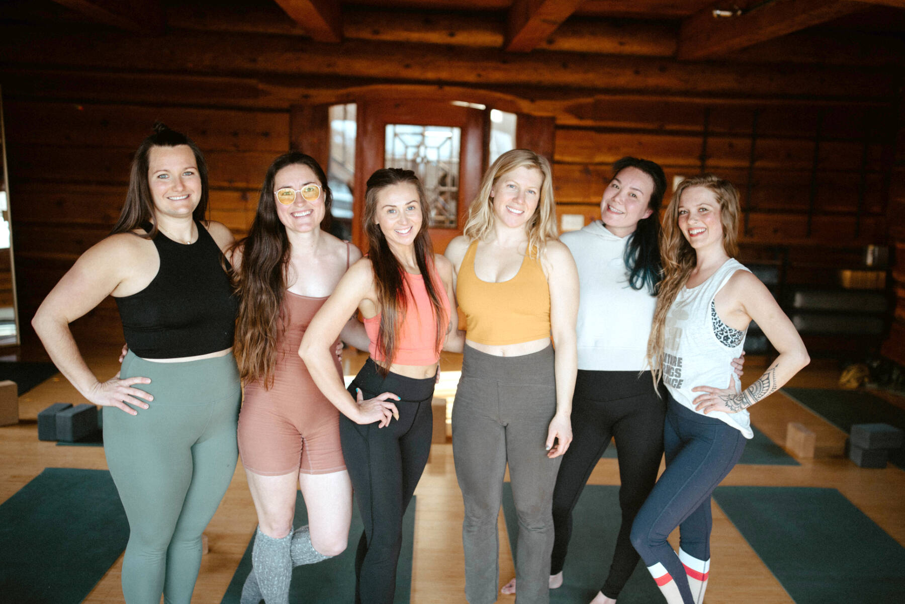 Photos by Joshua Veldstra
Dharmic Spruce yoga instructors (from left to right) Allie Setterquist, Rachael Schmoker, Branden Elde, Marin Lee, Sonya Fry, Britt Huffman, are photographed together in April at Dharmic Spruce.