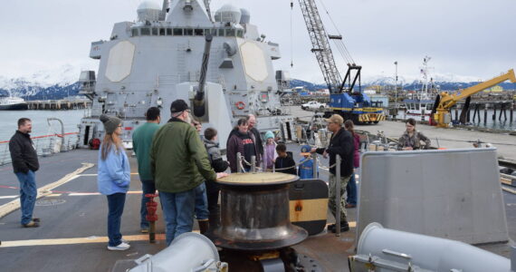 USS Momsen offers public tours on May 4, 2023, in Homer, Alaska.  Emilie Springer/ Homer News