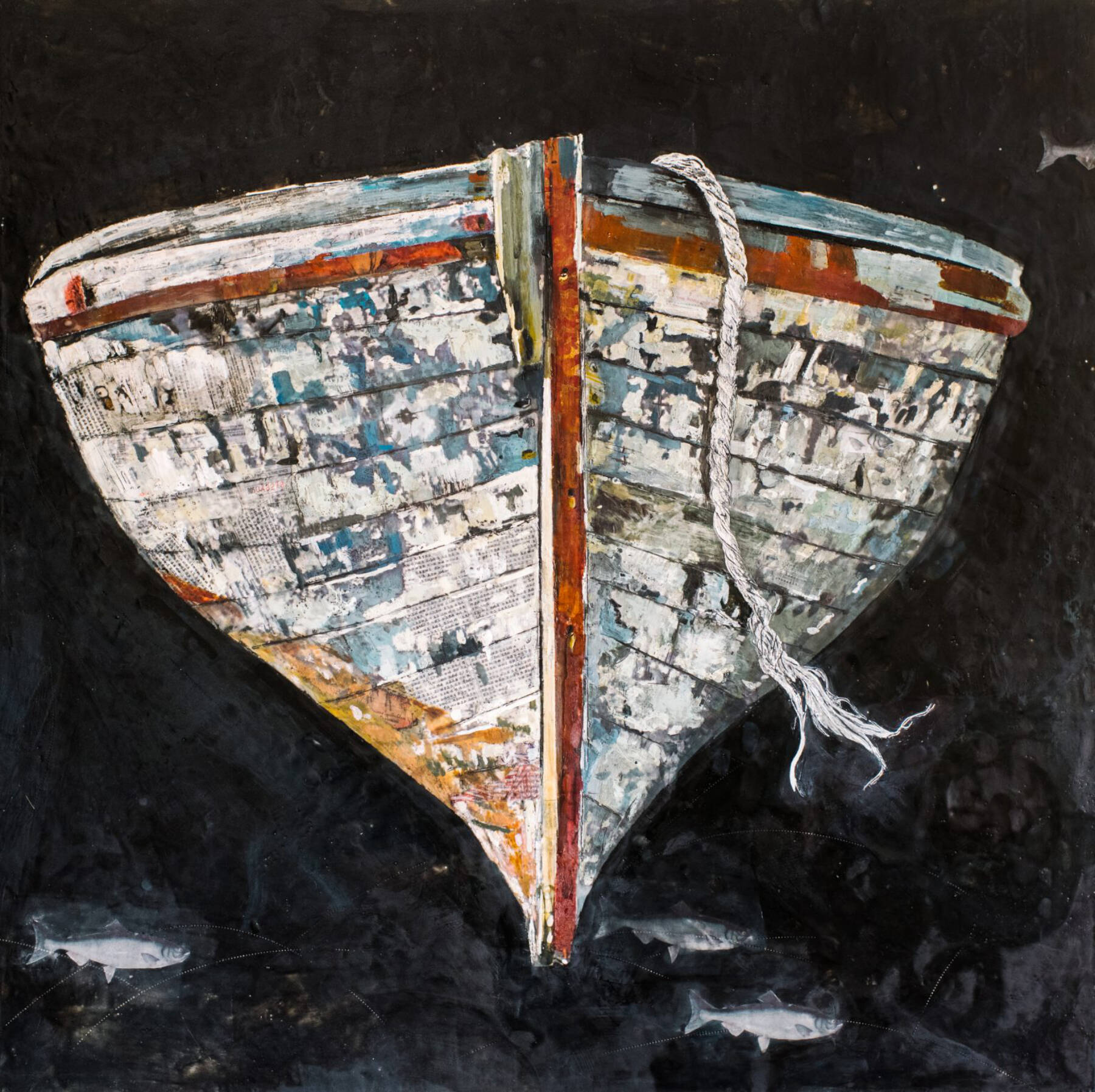 “Boat,” a painting by Antoinette Walker, is on display at Bunnell Street Art Center through June. Photo provided by Bunnell Street Art Center