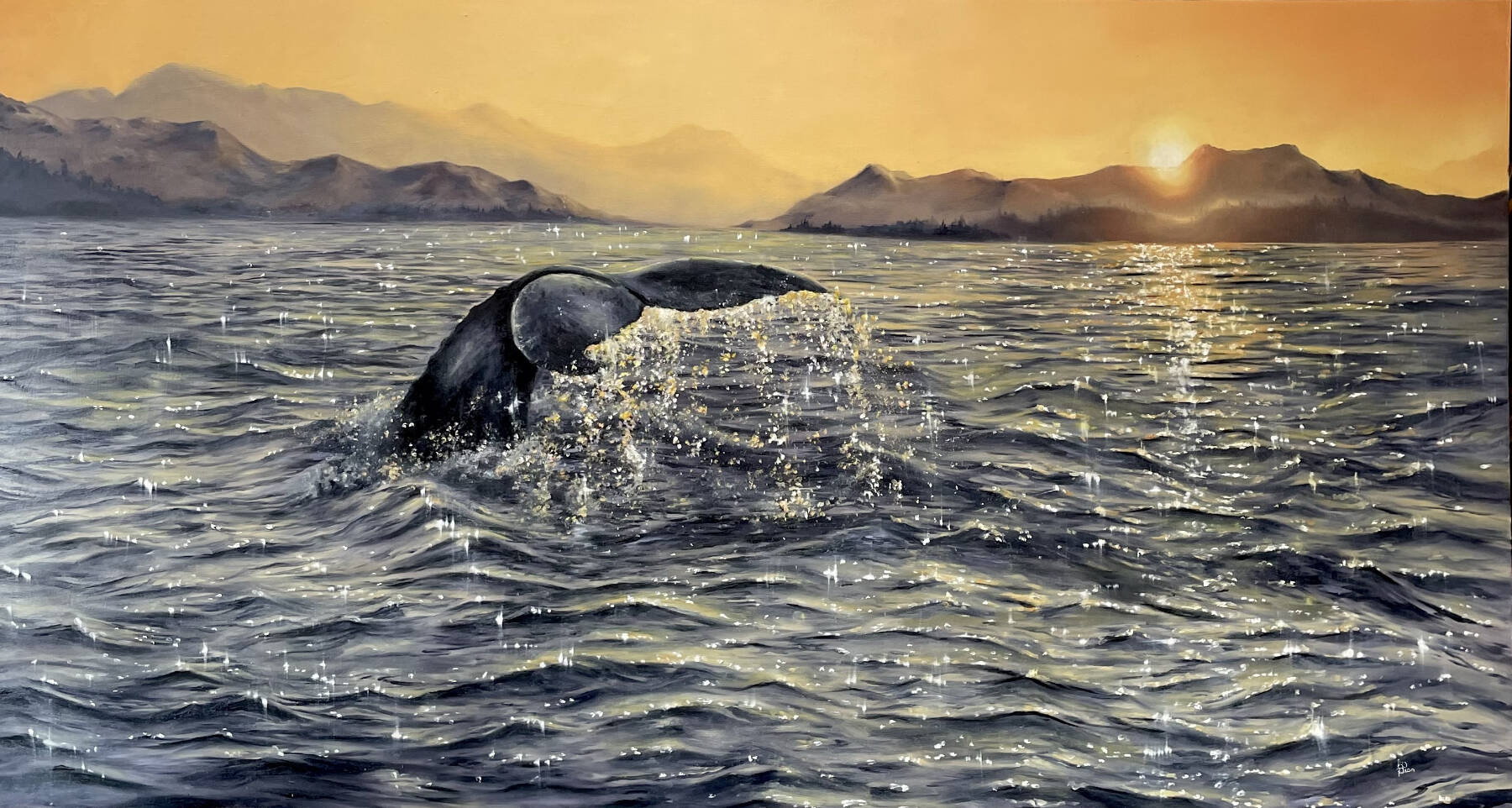 “Whale’s Tale,” a painting by Jen DePesa is on display at Grace Ridge Brewing through June. Photo provided by Grace Ridge Brewing