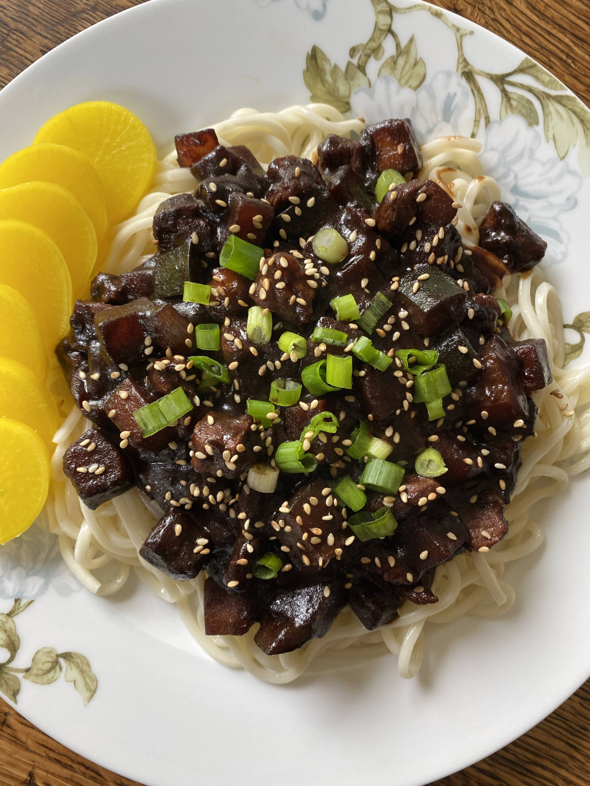 A favorite of Korean kids and college kids alike, Korean black bean noodles are an everyday takeout staple. (Photo by Tressa Dale/Peninsula Clarion)