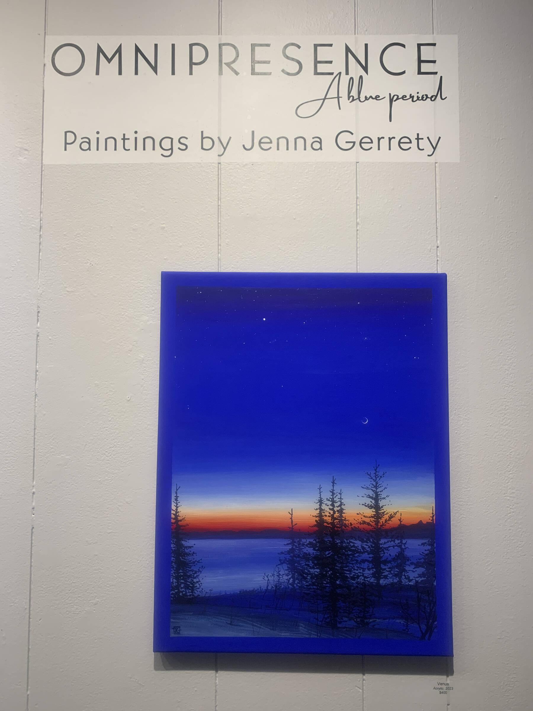 “Venus,” a painting by Jenna Gerrety in her exhibit, “Omnipresence: A Blue Period,” is on display at Homer Council on the Arts through June. Photo by Christina Whiting