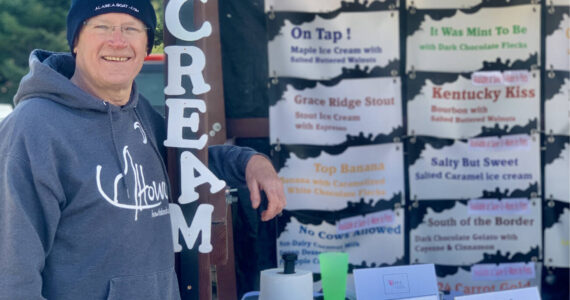 Todd Hindman, owner of Udder Delights, poses at his booth at the Homer Farmers Market during Memorial Weekend in Homer, Alaska. Photo by Christina Whiting